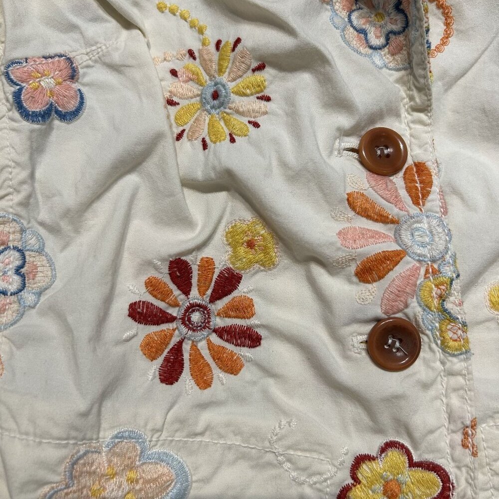 Johnny Was Embroidered Floral Blazer Small Boho Cottagecore Colorful Hippie - Picture 12 of 13